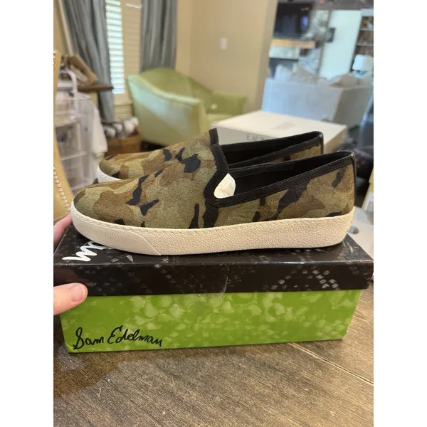 Sam Edelman Becker Camouflage Calf Hair Sneakers Womens Size 8.5 Slip On - Image 3