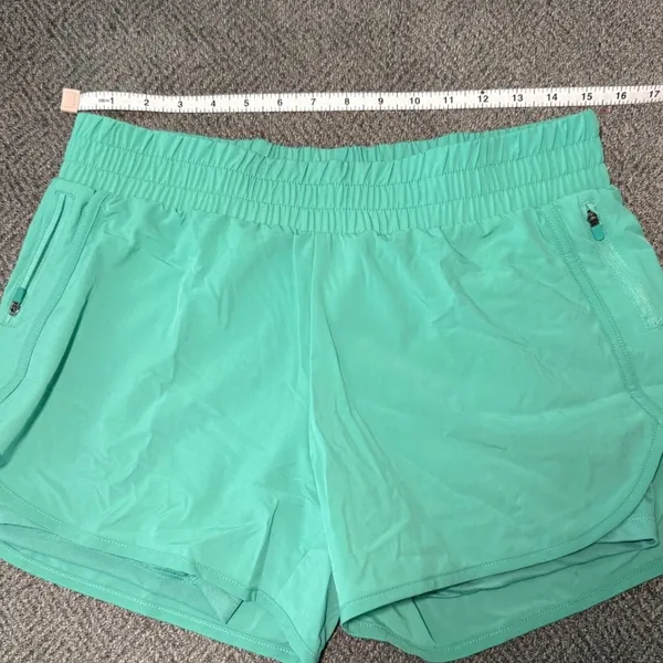 Athletic Works Green‎ Lightweight Quick Dry Gym Shorts Pockets Medium - Image 3