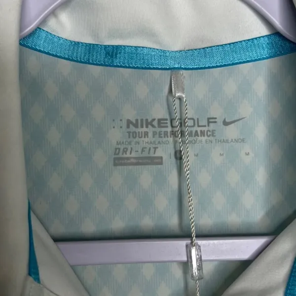 Nike Golf Tour Performance Women's Polo Shirt Dri-Fit Medium White &‎ Blue - Image 4