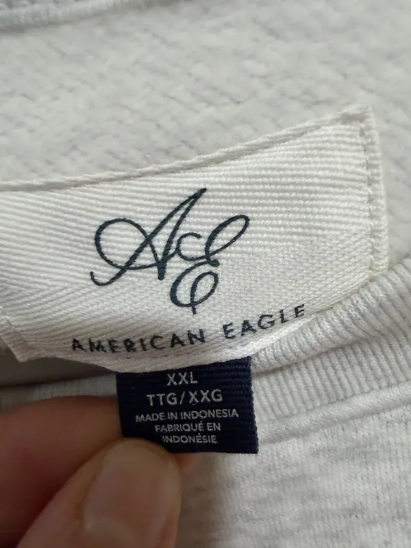 American Eagle Oversized Crewneck Sweatshirt Gray Size XXL - Image 6