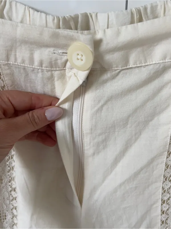 Free People Aliyah Lace Flare Pants in Ivory Cream NWT - Image 6