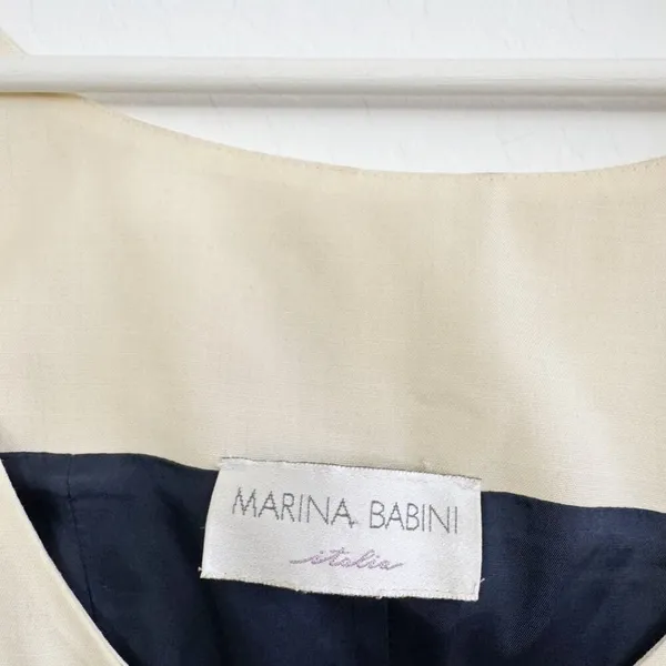 Marina Babini Dress‎ Size Medium Vintage Wool Sleeveless Button Garden Party - Image 3