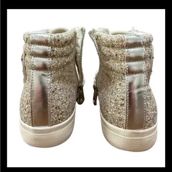 Havaianas Vintage Havana Glitter Star High Tops Women’s 11 Silver Sequin Sparkly Sneaker - Image 5