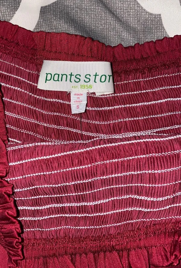 The Pants Store Burgundy Silk Shorts/Skirt - Image 2
