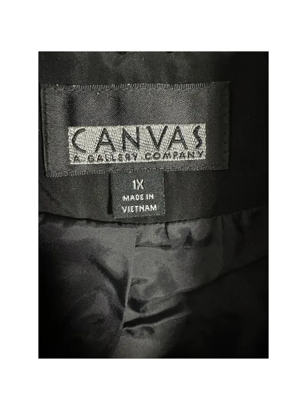 Canvas Black & Beige Utility Jacket 1X - Image 4