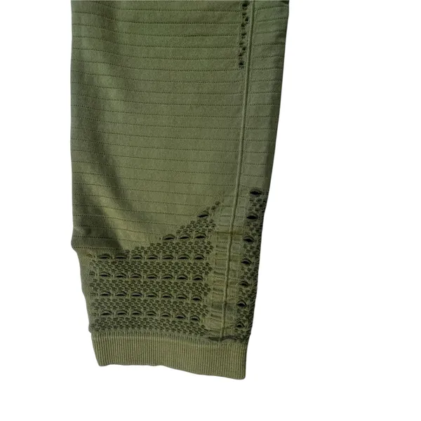 Gymshark Energy Seamless Leggings Olive Green Womens Medium High Waist Eyelet - Image 10