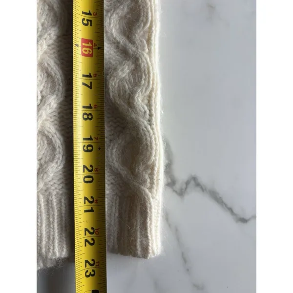 VTG The Limited Angora Lambswool Cable Knit Sweater Cream Ivory L Scoop Neck Y2K - Image 6