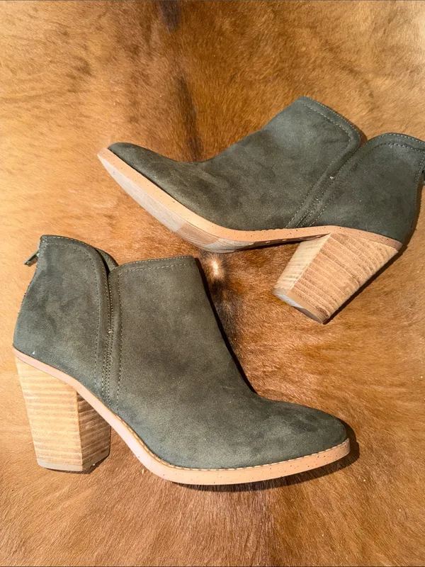 $298 Joie Kayden style Olive microsuede booties 9.5 - Image 2