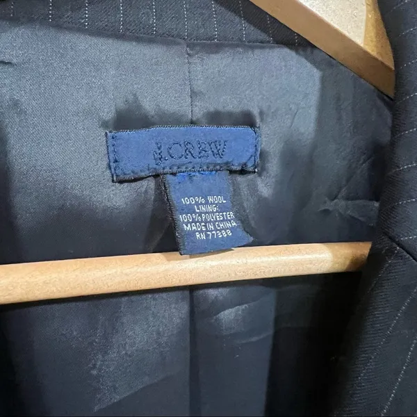 J. Crew navy blue pinstripe striped wool blazer jacket - Image 5