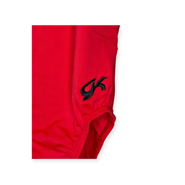 GK Elite Gymnastics 𖤐 Classic Training Leotard 𖤐 Red + Black Strap Detail 𖤐 XS 𖤐 - Image 7