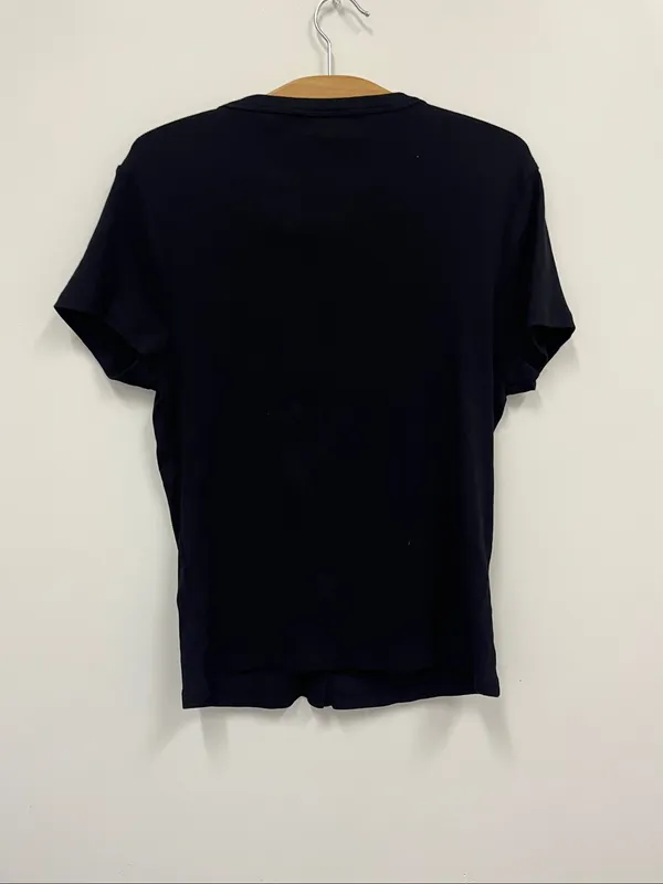 Quince Organic Cotton Micro-Rib Button Down Tee in Black size L - Image 3