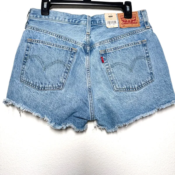 Levi’s 501 High Rise Distressed Denim Cutoff Shorts Raw Hem Size 30 - Image 8
