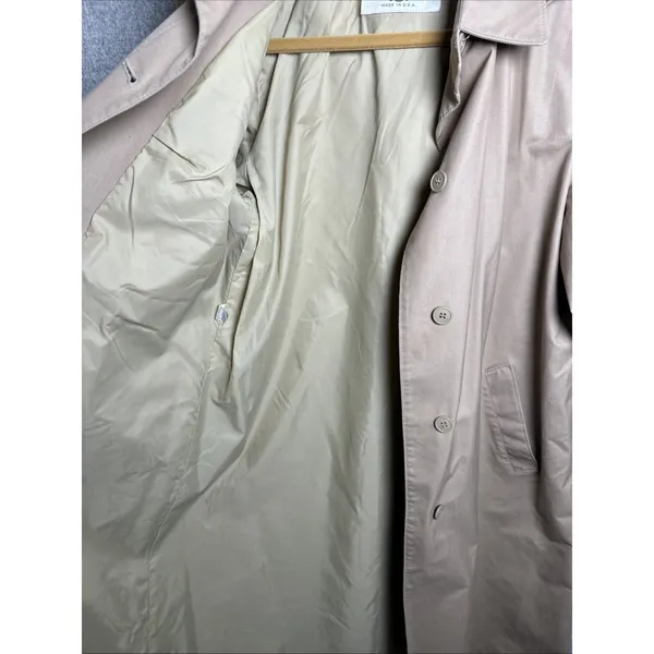 Vintage‎ 1970's Womens 10 Petite London Fog Maincoat Trenchcoat Hooded Beige - Image 4