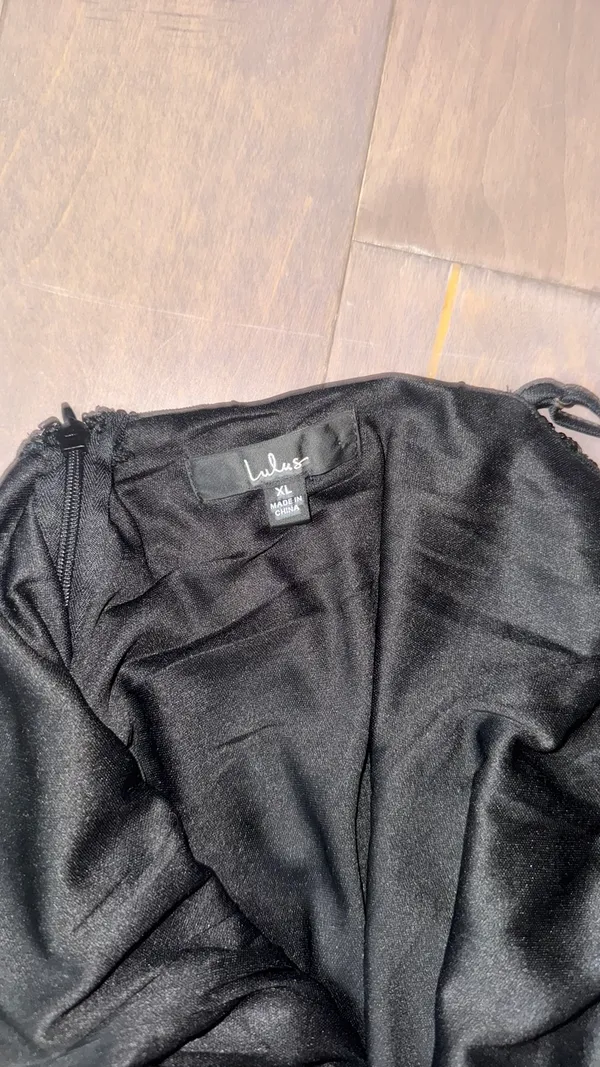 Lulus Long Black Sequence Dress - Image 2