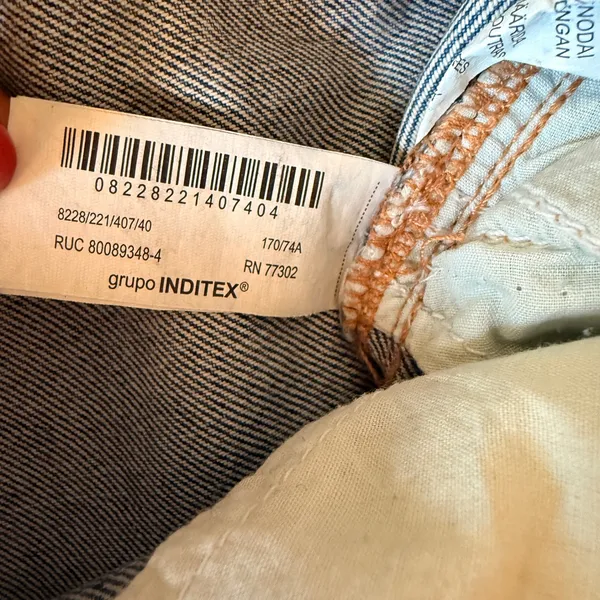 Zara Womens High Rise Wide Leg Jeans Blue Medium Wash Raw Hem Size 8 8228/221 - Image 8