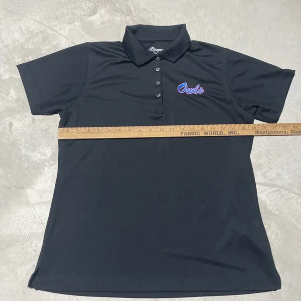 FAU Florida Atlantic University Owls Women's Tech Golf Polo Shirt SZ L Black - Image 4