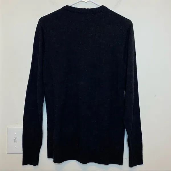 SMARTWOOL Merino Wool Blend Crewneck Pullover Sweater Black/Charcoal Gray Small - Image 9