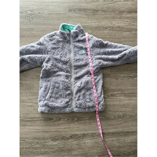 The North Face Fleece Sherpa Puffer Jacket Gray Aqua Women’s XS Reversible Osito - Image 11