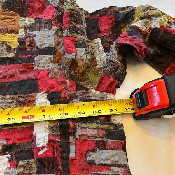 Habitat Clothes to Live In Abstract Crinkle Patchwork Blouse Top Medium - Image 6