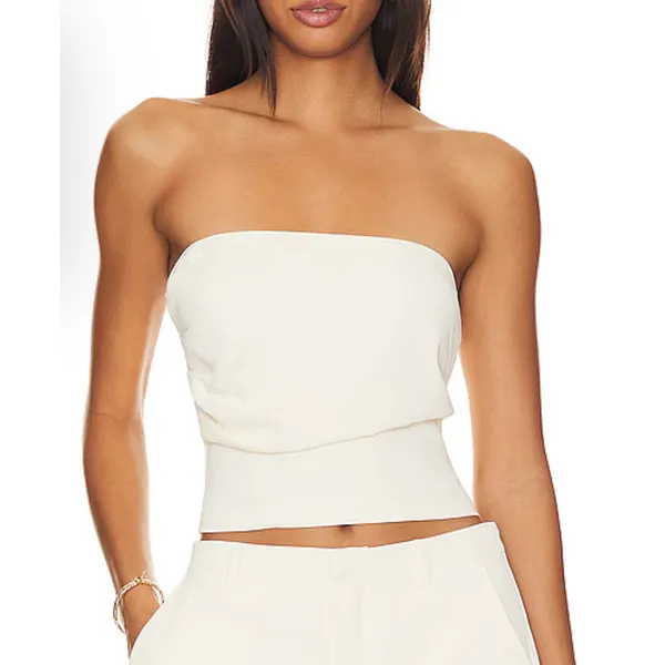 SNDYS Strapless Satin Top Roma Size XXS Ivory Cream - Image 4