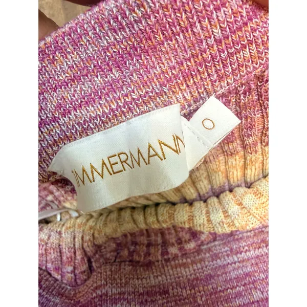 Zimmermann Space Dye Knit Tank Top and Maxi Skirt Set Pink Orange XS 0 - Image 4