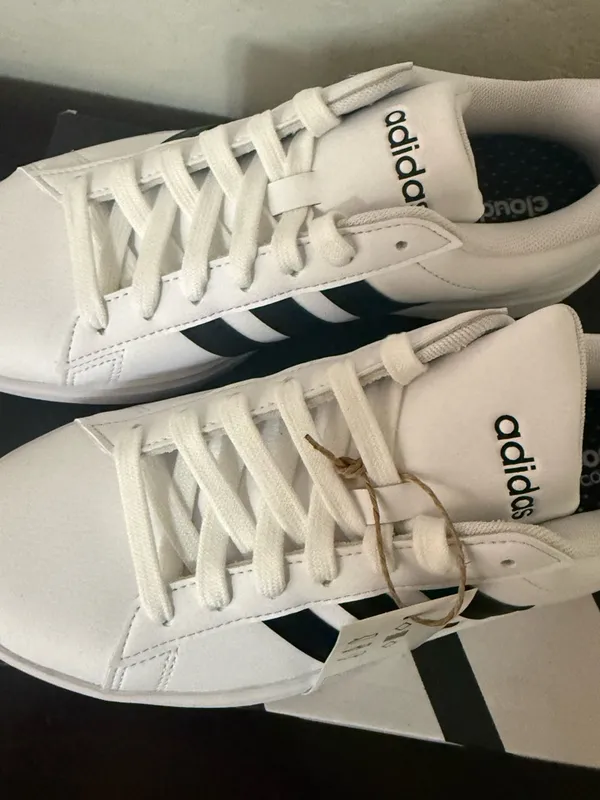 adidas White and Black Women's Athletic Sneakers - Image 5