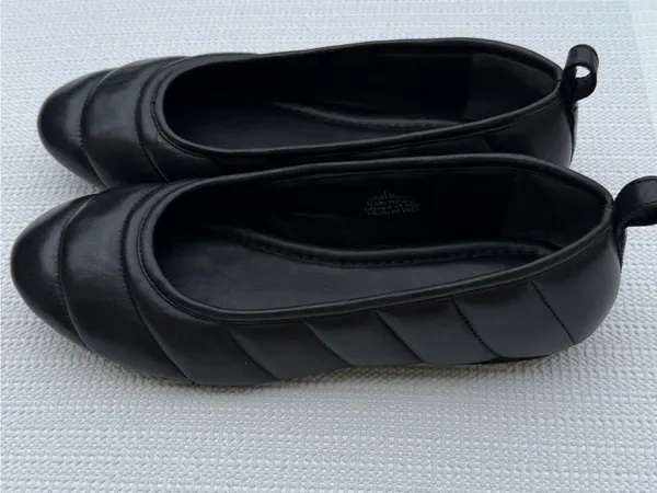 Free People Leather Slip On Ballet Flats Black Women’s Size 10 Round Toe - Image 3