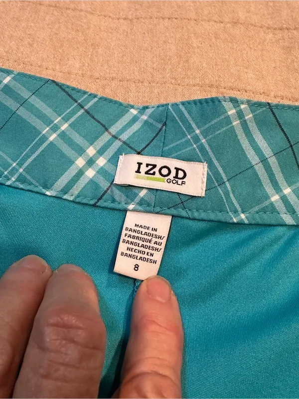 Izod Teal Plaid Skort - Image 4
