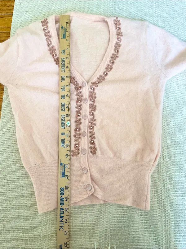 Women’s Vintage Style Cardigan Pink Soft Fuzzy Size Small Fairy Coquette - Image 5