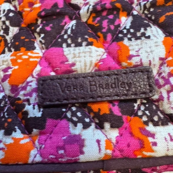 Vera Bradley Quilted Backpack Pink Orange Purple White Multi Pattern - Image 2