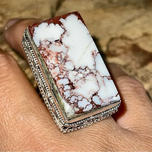 Wildhorse Jasper Ring Size 7 1/4 Brown - Image 3