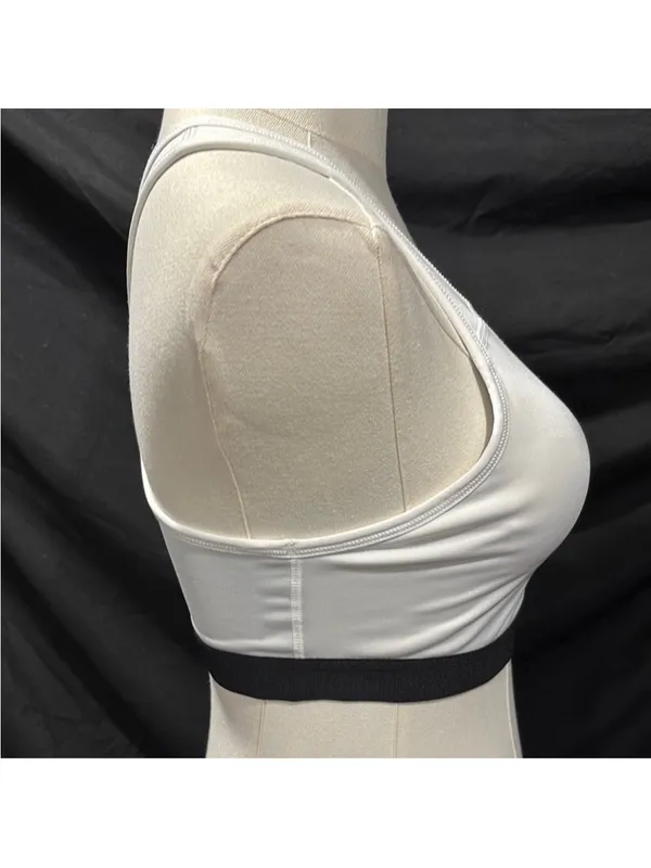 Avia White Sports Bralette with Black Elastic Band - Image 4