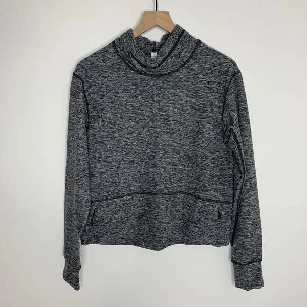 Lululemon Ready to Rulu Fleece Pullover Heathered Black Size 6 - Image 2