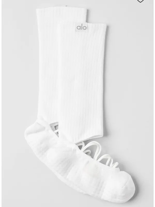 ALO Yoga NWT Strappy Siren Grip Socks White Size S M - Image 3
