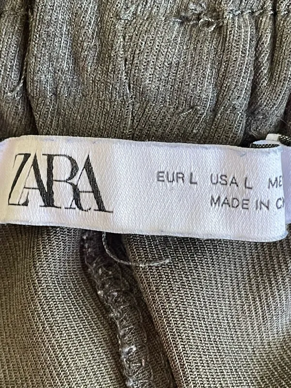 Zara Charcoal Elastic Waist Track Joggers with Ankle Zips - Image 5