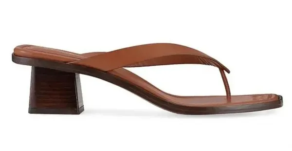 FRAME Le Carbon Leather Thong Sandals - Tobacco size 7 $375 boho classic spring - Image 3