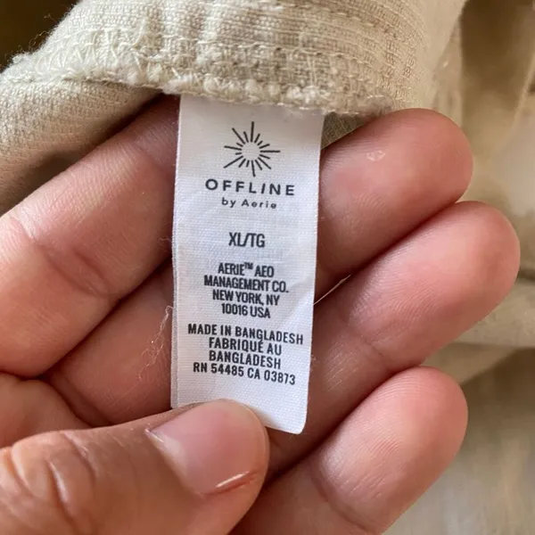 OFFLINE by Aerie Corduroy Pullover XL Beige Oversized Shacket Boho - Image 6