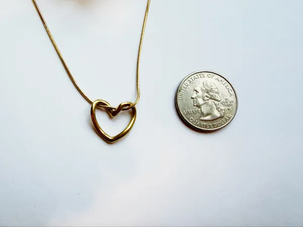 Gold twisted heart necklace minimalist stackable - Image 2