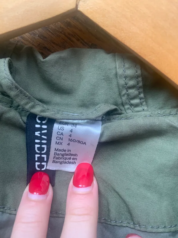 H&M green parka coat - Image 3