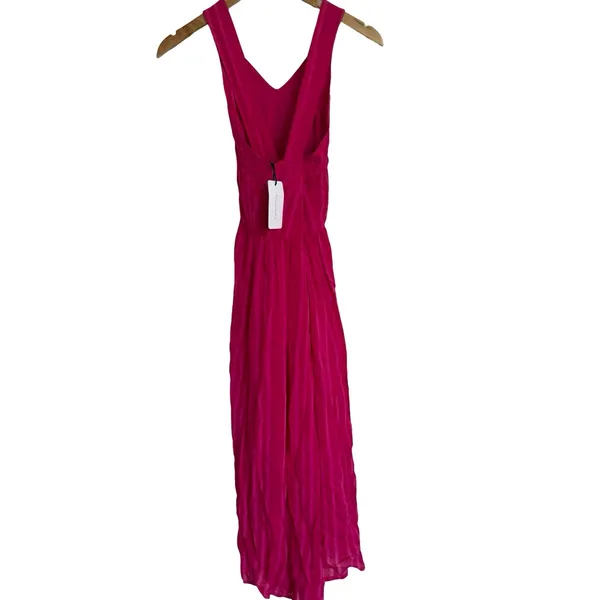 Anthropologie Line & Dot New Pink Fuchsia Striped Midi Sun Dress Size M - Image 10