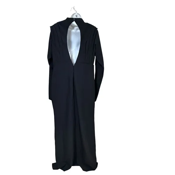 Witness‎ of Love Black High Neck Open Back Maxi Dress Long Sleeve Slit Size XL - Image 4