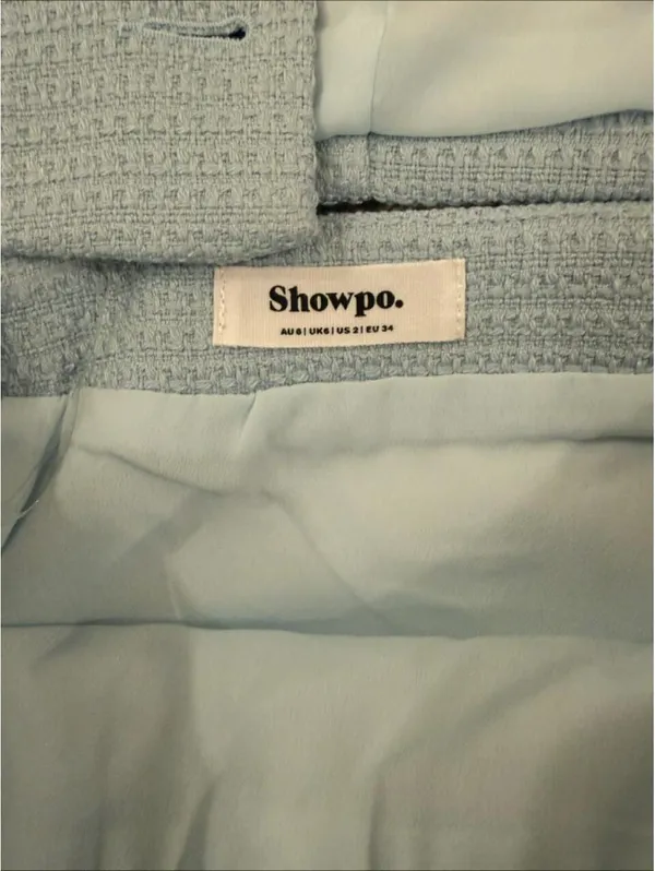 NWT Showpo Blue Tweed Two Piece Skirt Set - Image 5