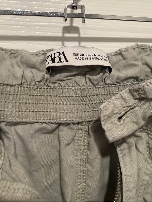 Zara Paperbag Jogger Pants Women’s US 6 Sage Green High Rise - Image 4