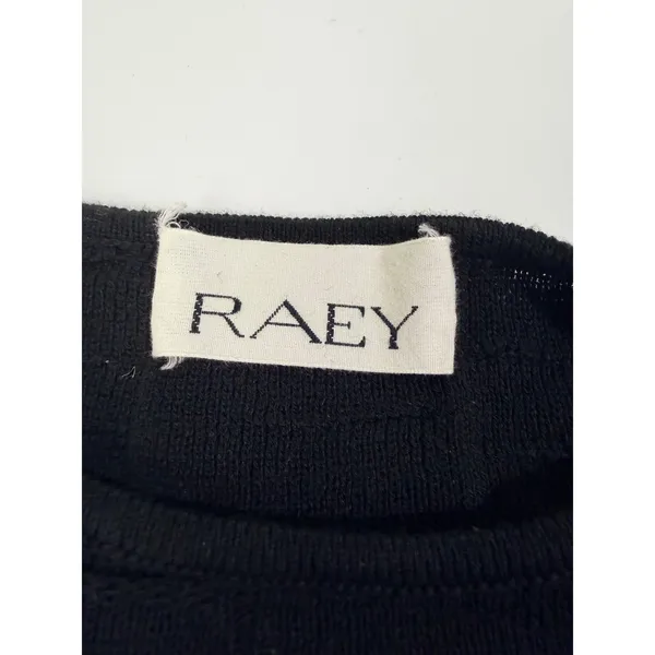 Raey Black Organic Cotton Textured Pointelle Crochet Knit Sweater‎ Dress Italy - Image 3