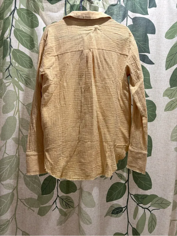 Mystree Light Yellow Textured Button-Down Shirt - Image 5
