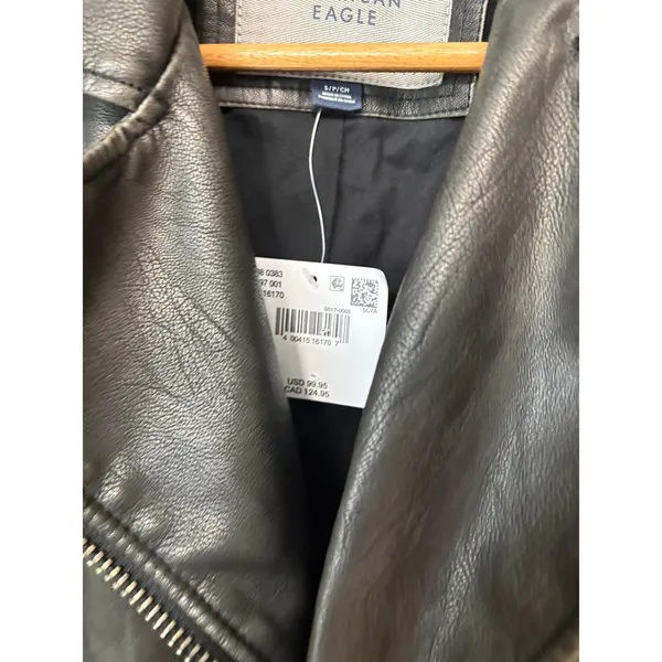 American Eagle Faux‎ Leather Moto Style Jacket Size Small - Image 6
