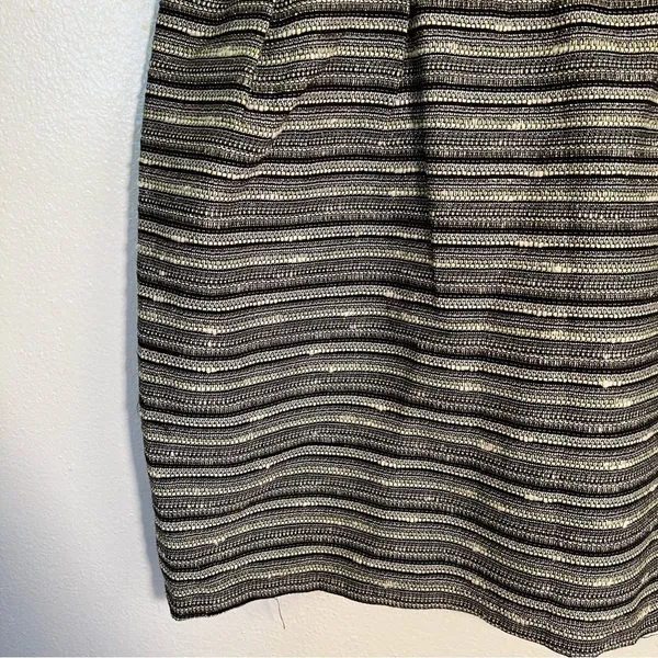 Mossimo Women's Size 12 A-Line Tweed Skirt Black Lime Green Metallic Lined Zip - Image 4