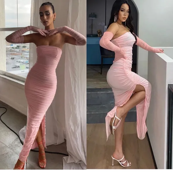 House of CB “Sofia” Fairy Pink Mesh Maxi‎ Dress strapless NWOT like fornarina XL - Image 2