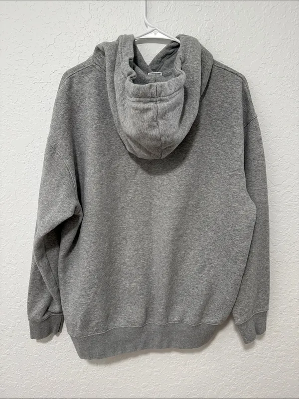 Nike Gray Crewneck Hoodie with White Swoosh Size Small - Image 12