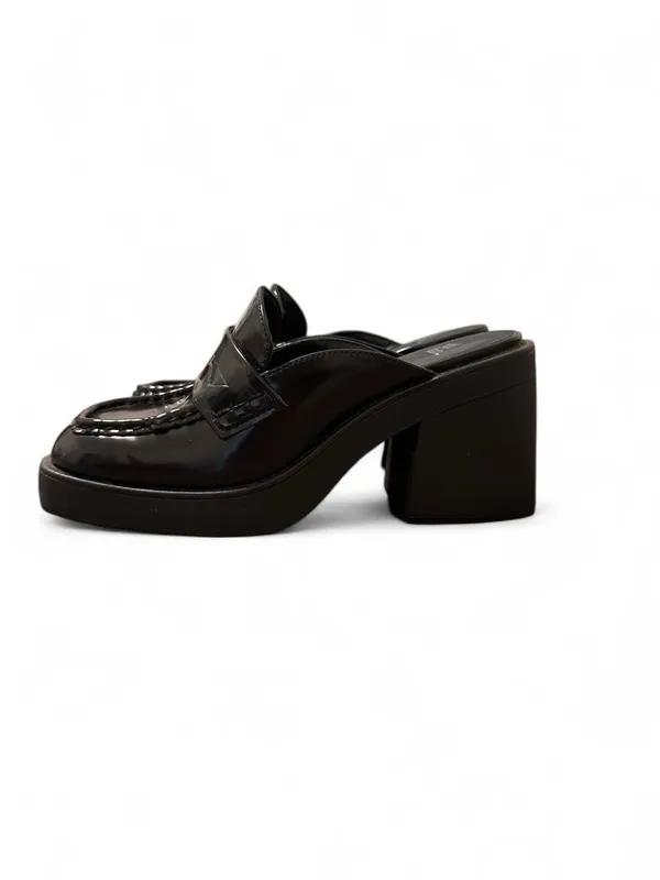 wild fable Black Patent Slip-On Block Heel Loafers - Image 3